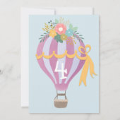 Invitation d'anniversaire montgolfière mignonne (Dos)