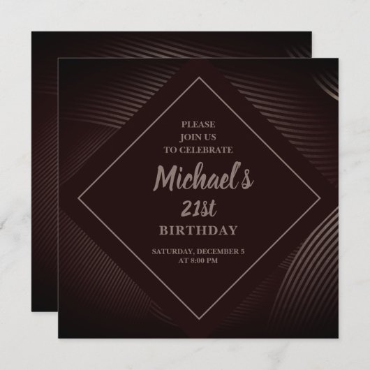 Invitation d'anniversaire Motif tendance (Devant / Derrière)