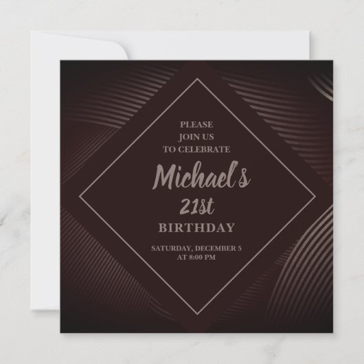 Invitation d'anniversaire Motif tendance (Devant)