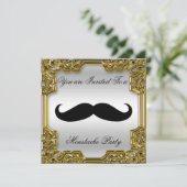 Invitation d'anniversaire Moustache Argent (Debout devant)