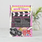 Invitation d'anniversaire Movie Night Hollywood Cl (Debout devant)