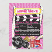 Invitation d'anniversaire Movie Night Hollywood Cl (Devant / Derrière)