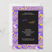 invitation d'anniversaire multicolore violet et or (Devant)