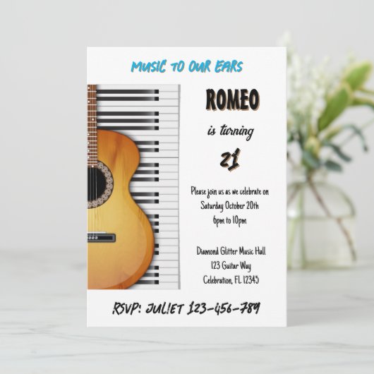 Invitation d'anniversaire musicale (Debout devant)