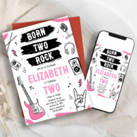 Invitation d'anniversaire musique punk rock et rol