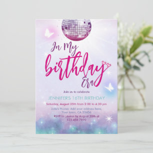 Invitation d'anniversaire Musique Violette & Bleue