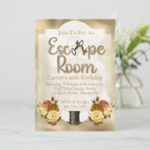 Invitation d'anniversaire mystère de salle d'évasi (Debout devant)