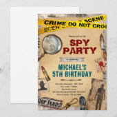 Invitation d'anniversaire mystère détective (Devant / Derrière)