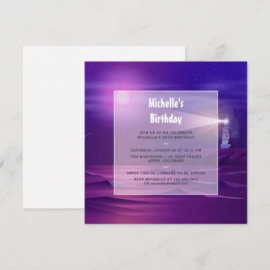 Invitation d'anniversaire nautique (Devant / Derrière)