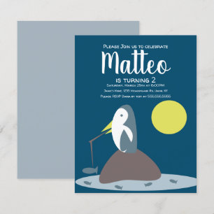 Invitation d'anniversaire nautique de pêche au pin