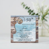 Invitation d'anniversaire nautique rustique (Debout devant)