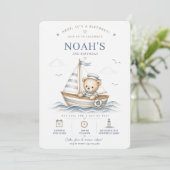 Invitation d'anniversaire nautique Teddy Bear Côti (Debout devant)