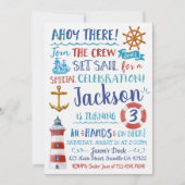 Invitation d'anniversaire nautique Watercolor (Devant)