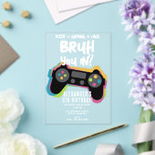 Invitation d'anniversaire néon de jeu vidéo pour a (Insitu (Mariage))