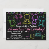 Invitation d'anniversaire Neon Jump (Devant)