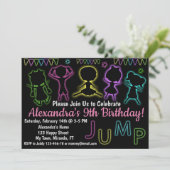 Invitation d'anniversaire Neon Jump (Debout devant)