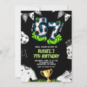 Invitation d'anniversaire Neon Soccer 67 (Devant)