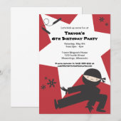 Invitation d'anniversaire Ninja (Devant / Derrière)