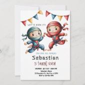 Invitation d'anniversaire Ninja commune | Fête de (Devant)