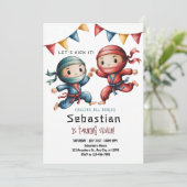 Invitation d'anniversaire Ninja commune | Fête de (Debout devant)