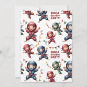 Invitation d'anniversaire Ninja commune | Fête de (Dos)