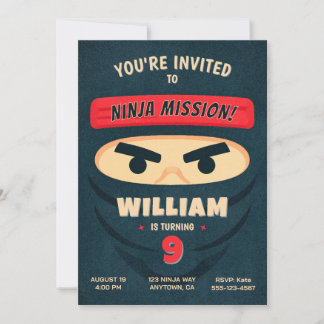 Invitation d'anniversaire Ninja Warrior