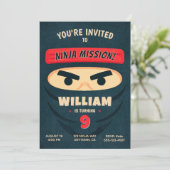 Invitation d'anniversaire Ninja Warrior (Debout devant)