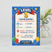 Invitation d'anniversaire Niveau 1 | Jeu vidéo  (Debout devant)