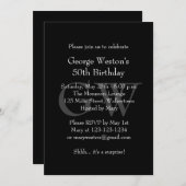 Invitation d'anniversaire noir classique (Devant / Derrière)