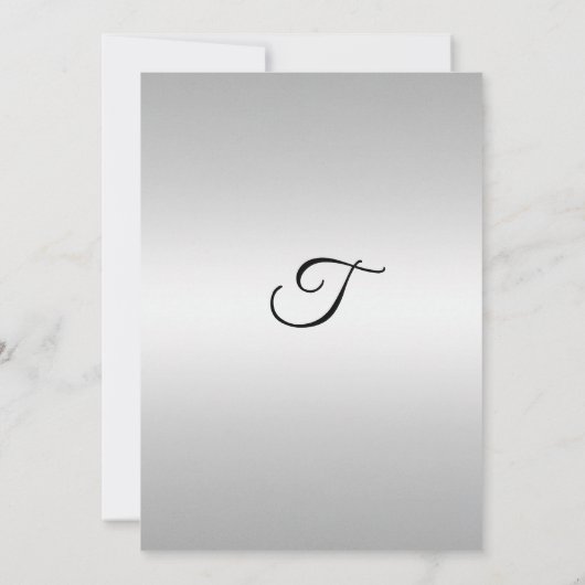 Invitation d'anniversaire noir et argent (Dos)