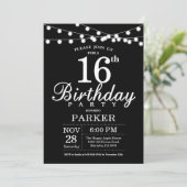 Invitation d'anniversaire Noir et blanc (Debout devant)
