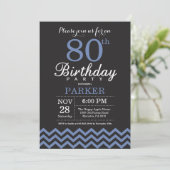 Invitation d'anniversaire Noir et Bleu (Debout devant)