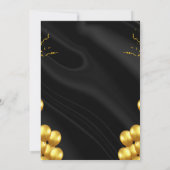Invitation d'anniversaire noir et jaune (Dos)