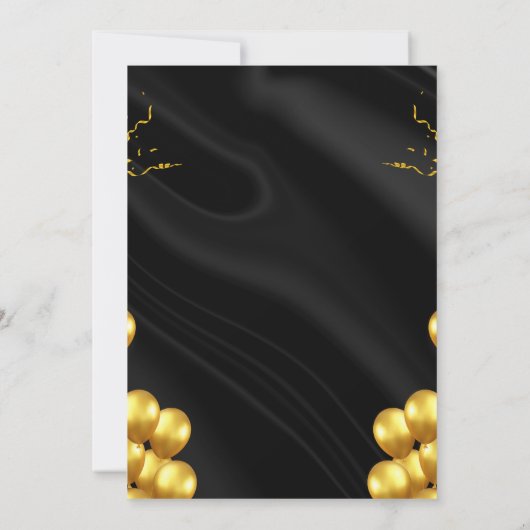 Invitation d'anniversaire noir et jaune (Dos)