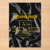 Invitation d'anniversaire noir et or, 30 ans Ev (Recto)