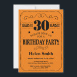 Invitation d'anniversaire Noir et Orange<br><div class="desc">30e Invitation Anniversaire Typographie Noire et Orange. Arrière - plan noir et orange. Anniversaire adulte. Hommes ou femmes, anniversaire. Enfants Garçon ou fille Ado Anniversaire adolescente Invitation . 13e 15e 16e 18e 20e 21e 30e 40e 50e 60e 70e 80e 90e 100e. N'Importe Quel Âge. Pour plus de personnalisation, cliquez sur...</div>