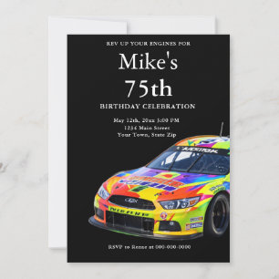 Invitation d'anniversaire noir pour hommes