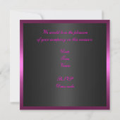 Invitation d'anniversaire noir rose et doré (Dos)