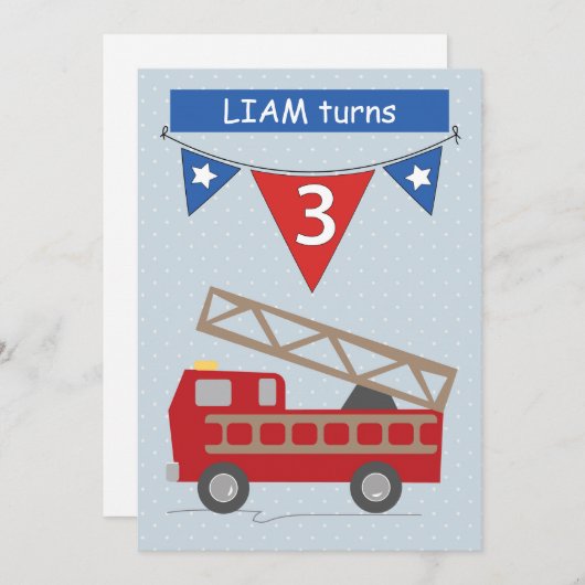 Invitation d'anniversaire Nom personnalisé, Matthe (Devant / Derrière)