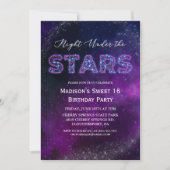 Invitation d'anniversaire Nuit sous les étoiles (Devant)