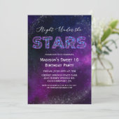 Invitation d'anniversaire Nuit sous les étoiles (Debout devant)