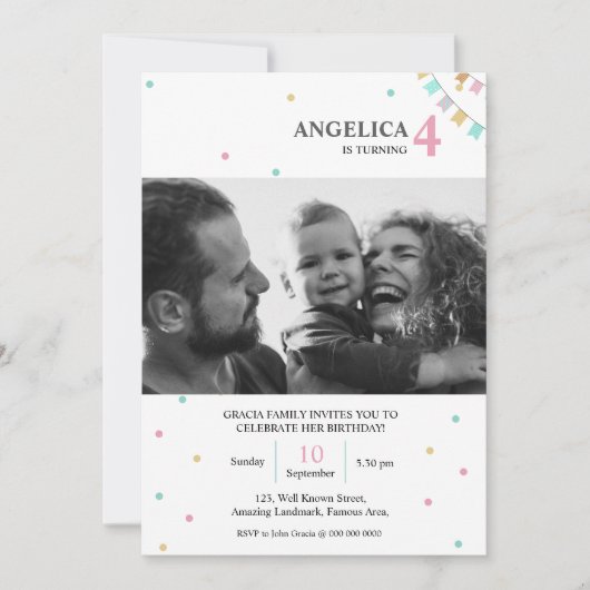 Invitation d'anniversaire | Numéro d'année personn (Devant)