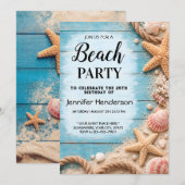 Invitation d'anniversaire Ocean Beach (Devant / Derrière)