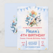 Invitation d'anniversaire Ocean Friends (Devant / Derrière)