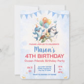 Invitation d'anniversaire Ocean Friends (Devant)