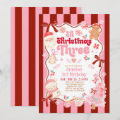 Invitation d'anniversaire Oh Christmas Three 3ème (Devant / Derrière)