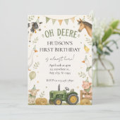 Invitation d'anniversaire Oh Deere Farm (Debout devant)