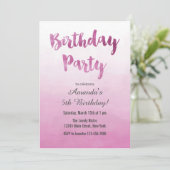 Invitation d'anniversaire Ombre Pink (Debout devant)