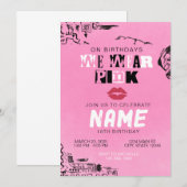 Invitation d'anniversaire 'On porte du rose' | Mea (Devant / Derrière)