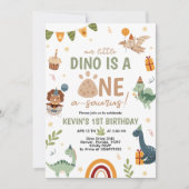 Invitation d'anniversaire ONE-a-saurus Dino 1ère a (Devant)